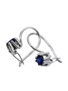 Ασήμι 925 14k 583 Sapphire Σκουλαρίκια vec053s Russian Soviet USSR Vintage craft Art Deco style